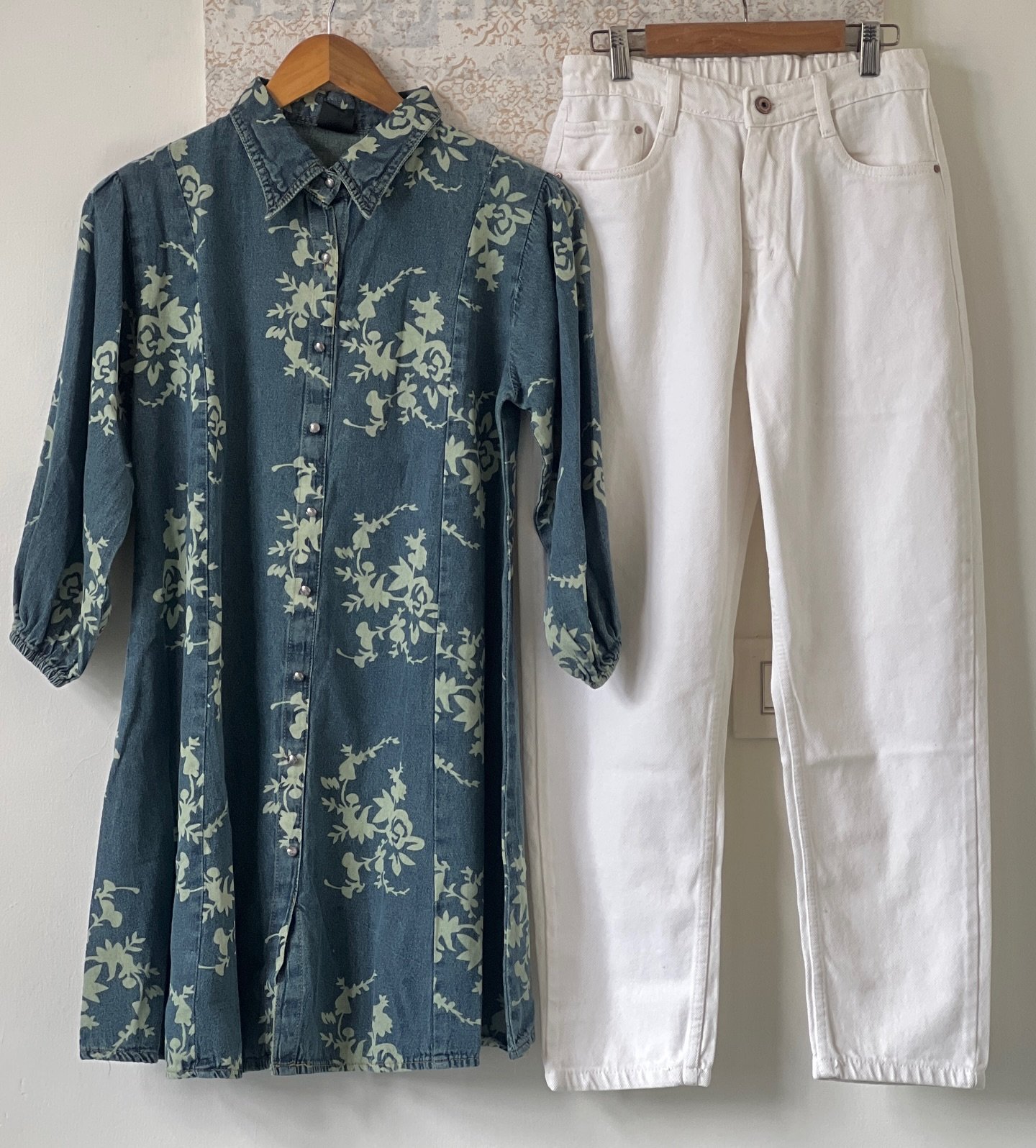 “Fresh & Feminine: Blue Floral Cotton Shirt Dress from Colour”