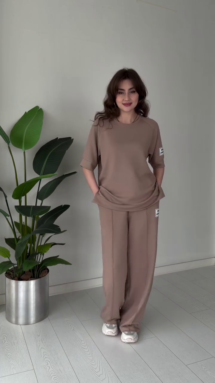🤎 Effortless Comfort: Minimal Taupe Lounge Set