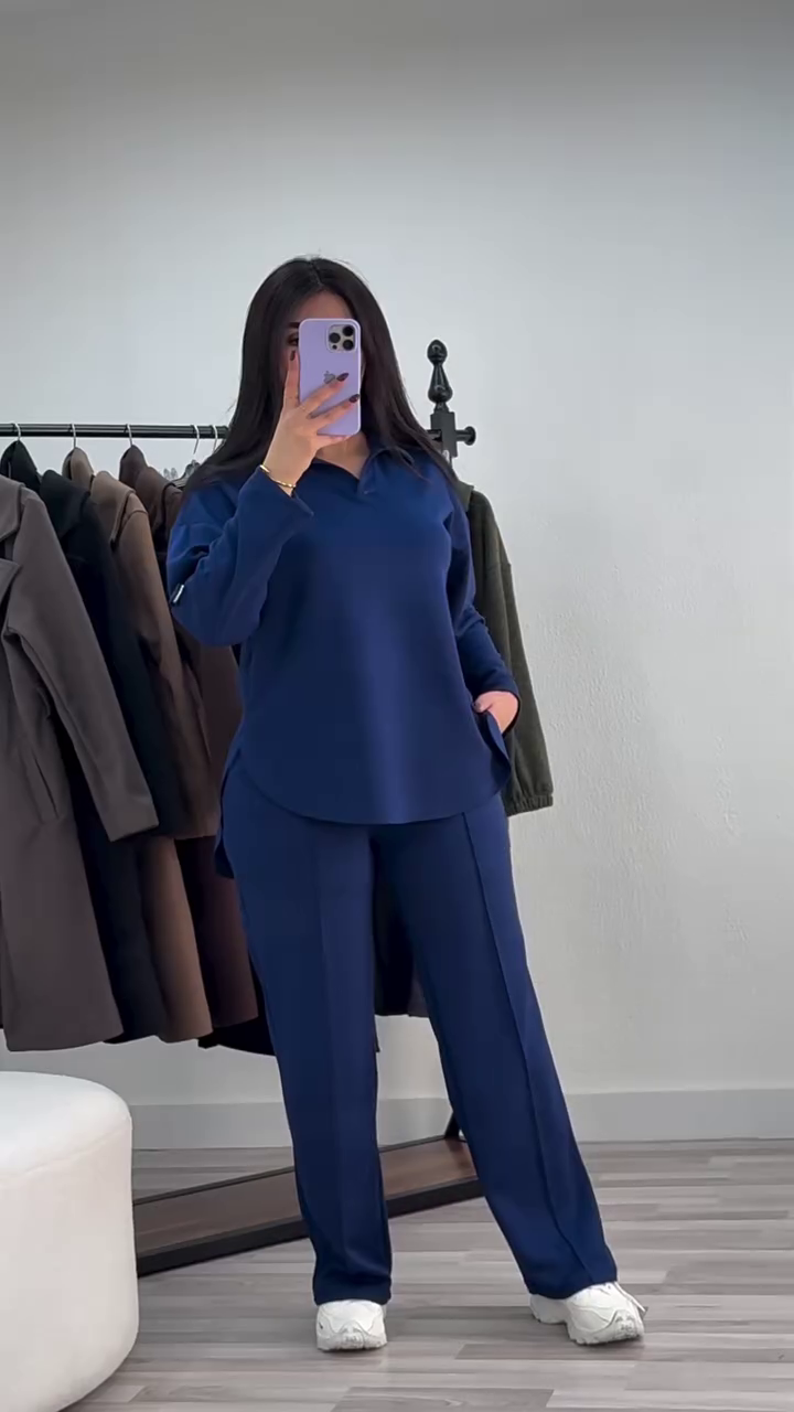 💙 Effortless Cool: Navy Minimal Co-Ord Set