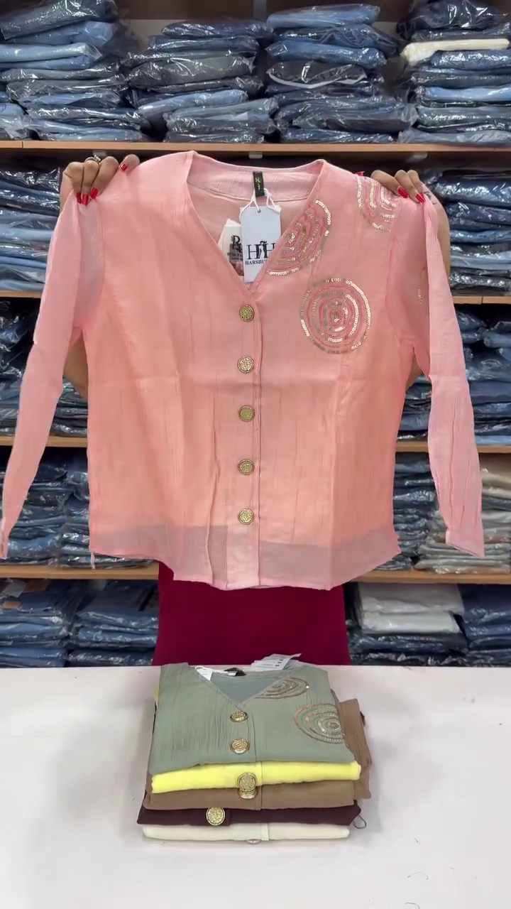 Chic & Feminine – Pink Embroidered Button-Down Top