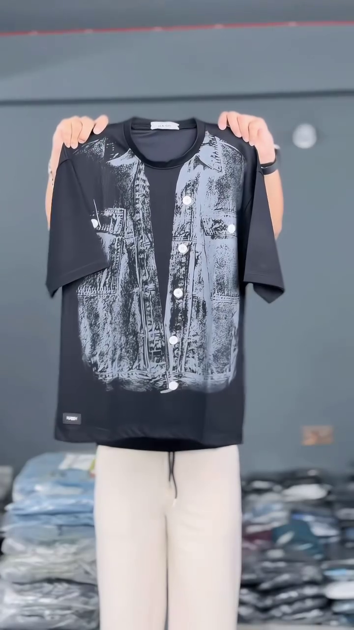 🖤 Urban Illusion Denim Print T-Shirt – Graphic Layered Look Tee | XXS–XXL | Multiple Colors & Designs 🖤