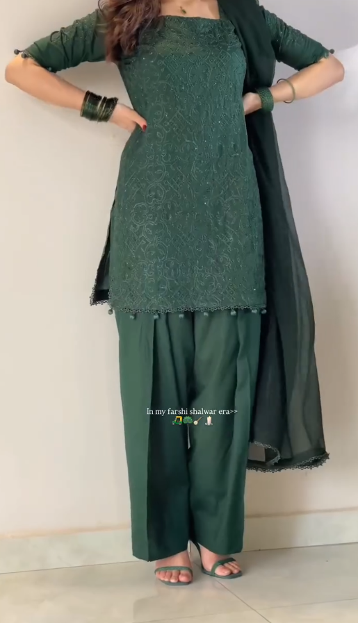Elegant Embellished Flared Kurta Set – Graceful Charm Meets Festive Glamour