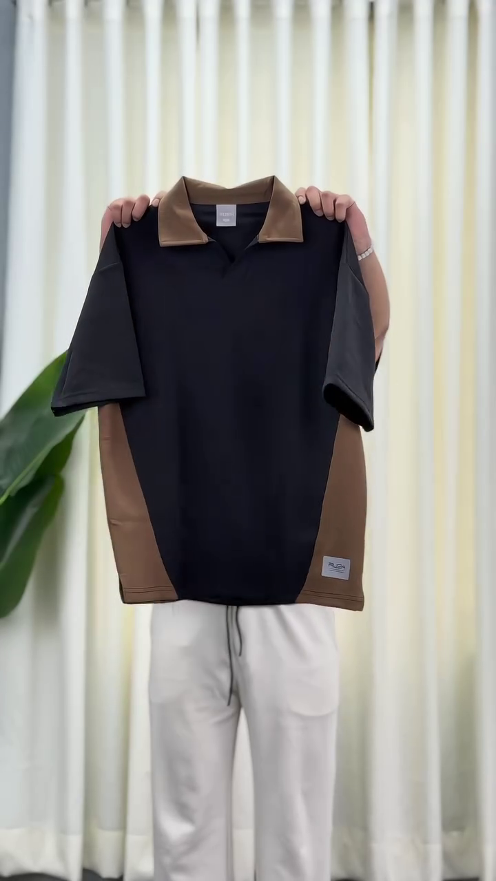 White & Black Oversized Polo – Casual Comfort for Men and Boys