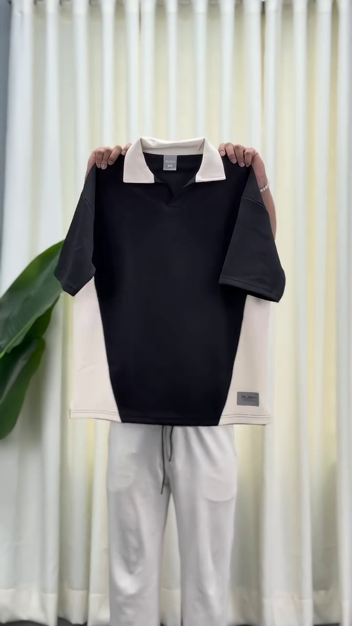 White & Black Oversized Polo – Casual Comfort for Men and Boys