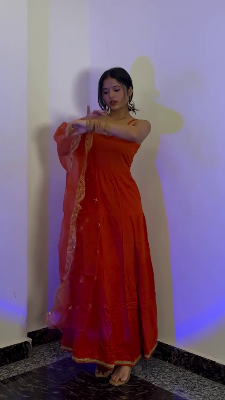 Stunning Orange Gold Embroidered Anarkali – Elegant Ethnic Wear for Every Occasion