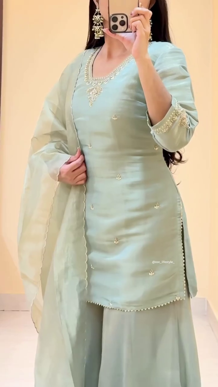 Elegant Pink Georgette Sharara Set – Perfect Blend of Style and Comfort