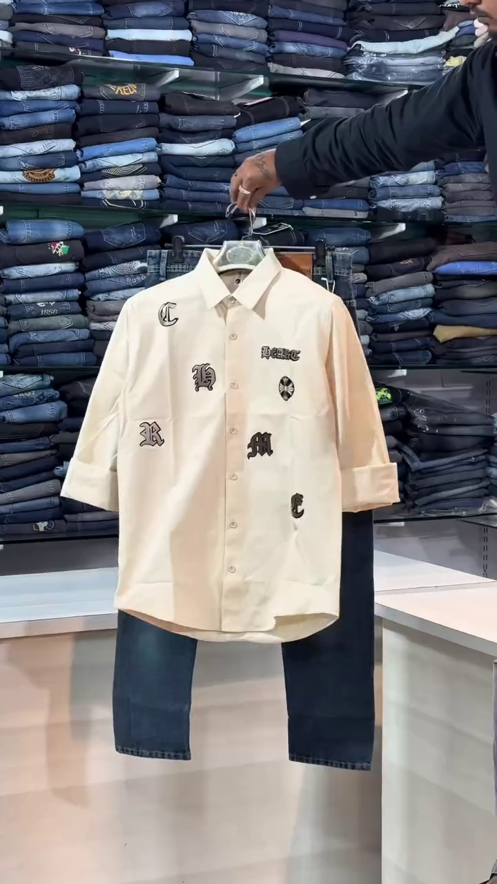 Clean & Classic: Men’s White Casual Button-Down Shirt with Trousers