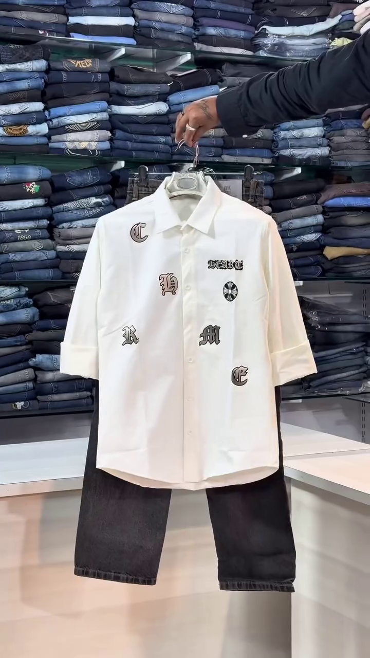 Clean & Classic: Men’s White Casual Button-Down Shirt with Trousers