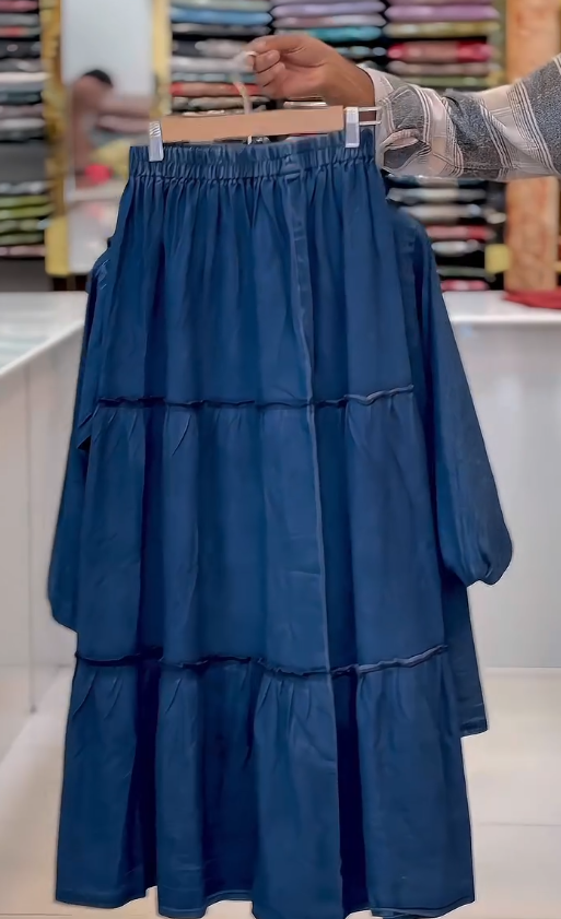 “Double Denim Done Right: Styling a Denim Skirt and Top Set”