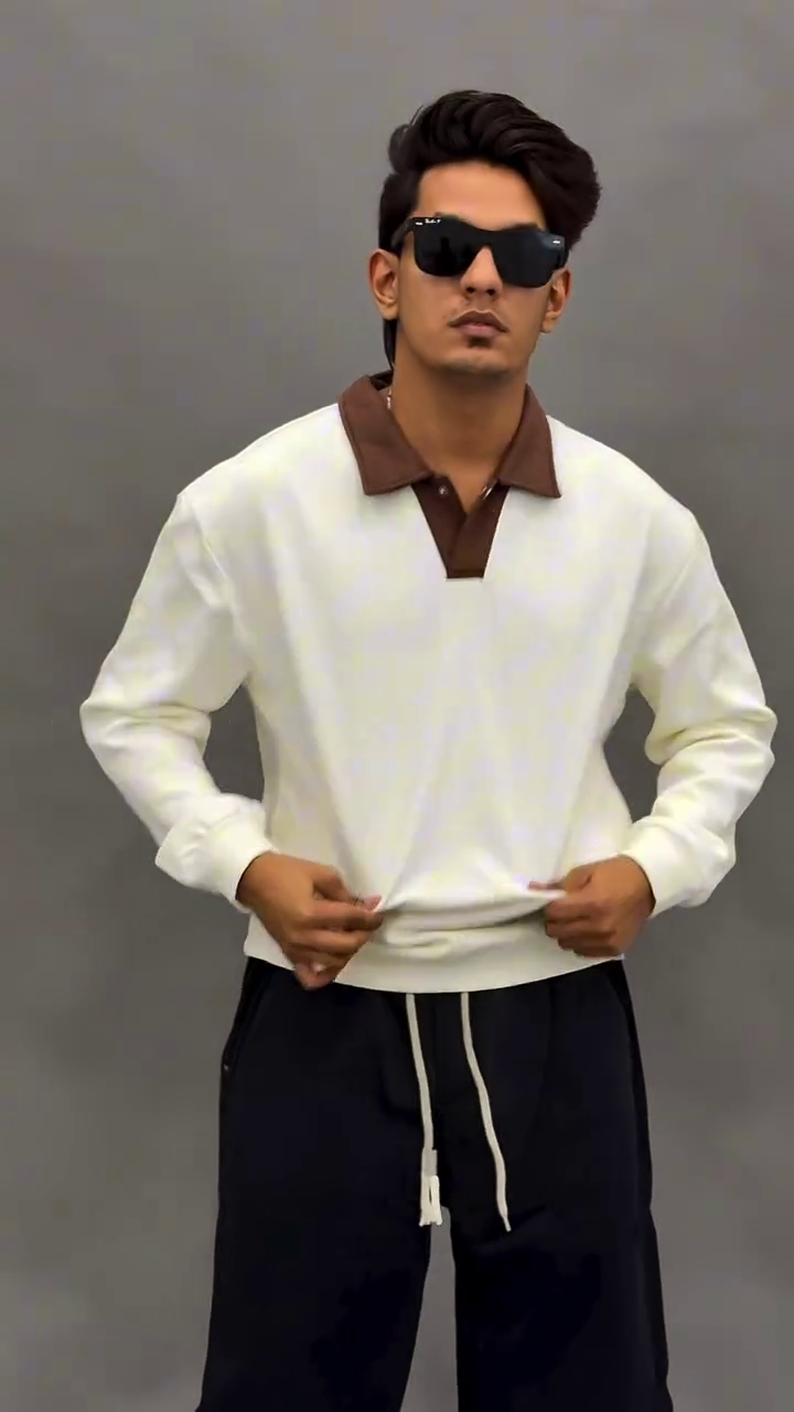Minimal. Modern. Magnetic: Brown Polo Sweatshirt for Effortless Style 🤎