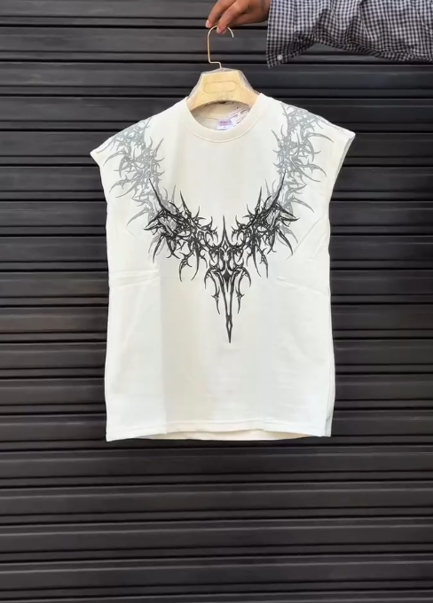 Edgy Street Statement: Graphic Sleeveless Tee for Bold Urban Style ⚡