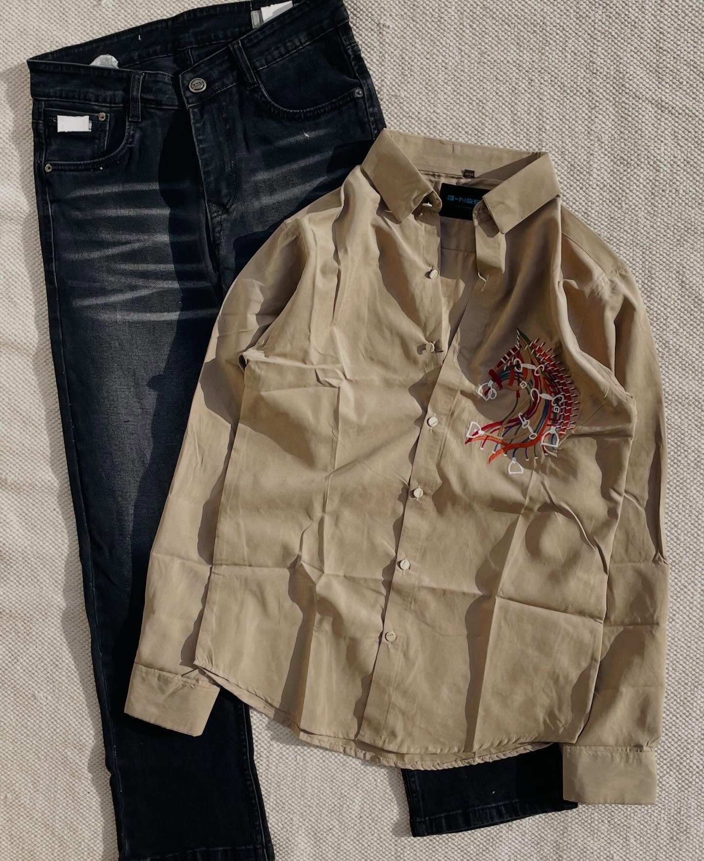 Refined Contrast: Premium Brown Shirt & White Trouser Combo for Effortless Class 🤎✨