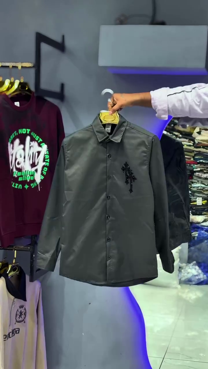Premium Boutique Elegance: Men’s Shirt with Heavy Embroidered Detailing for Casual & Party Wear