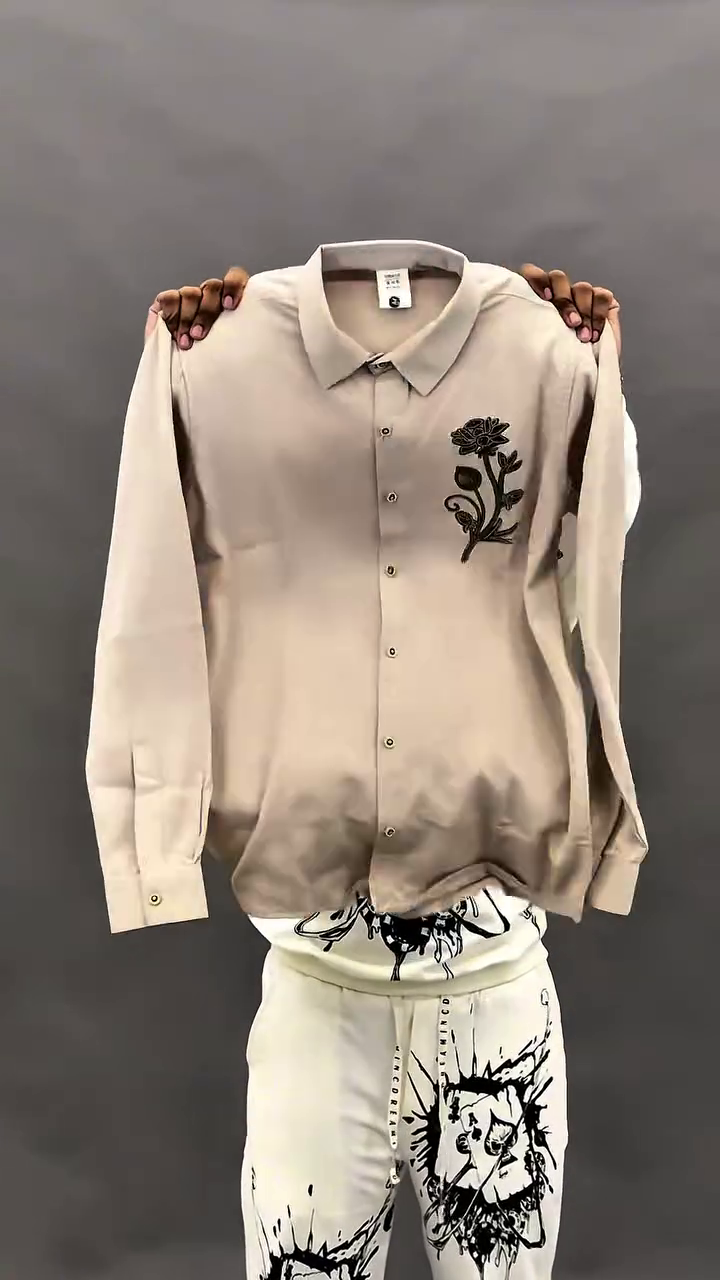 Luxury Evening Statement: Navy Blue Premium Satin Embroidered Designer Party Wear Shirt for Men