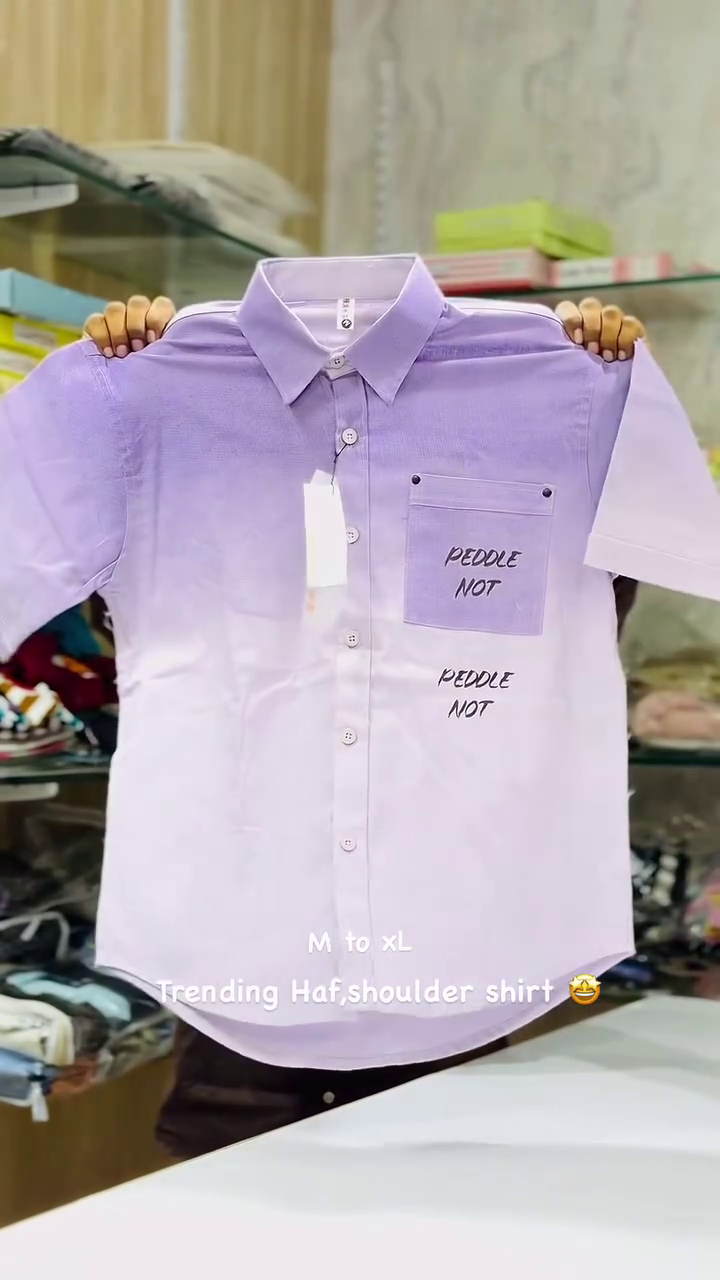Men’s Purple & White Ombre Casual Shirt – Effortless Gradient Style