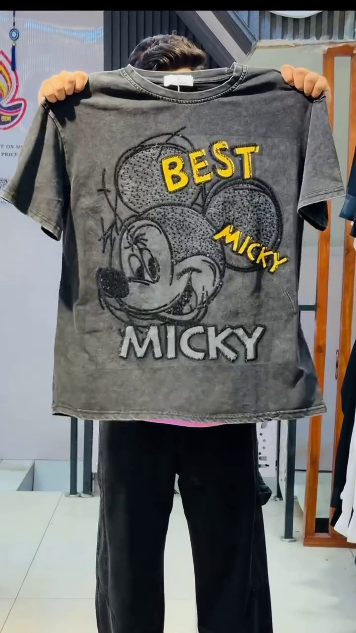 Designer Mickey Mouse Scribble Art T-Shirt – Iconic Character, Artistic Edge