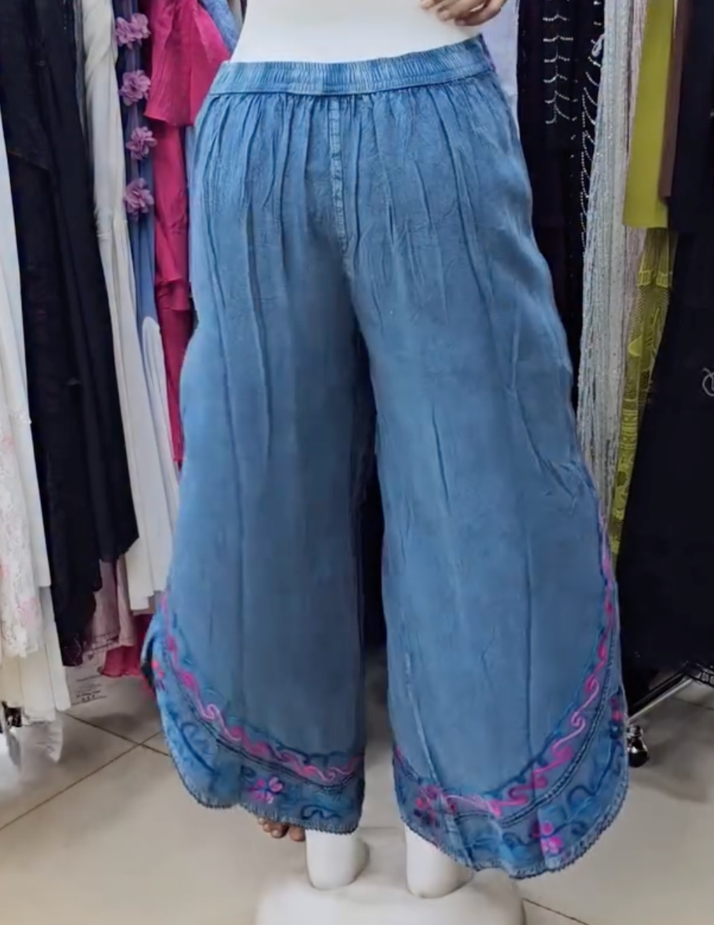Boho Embroidered Slit Dhoti Pants – Elegant Fusion Style at Just ₹149!