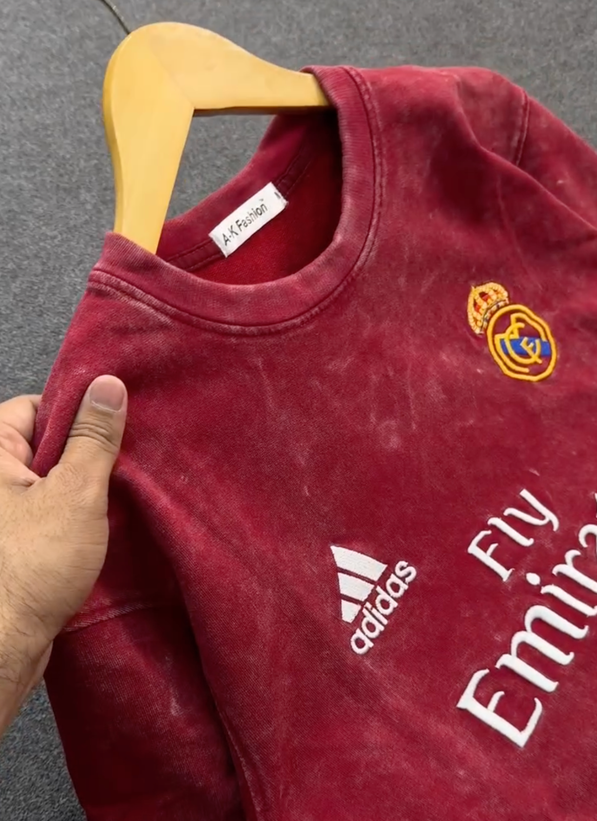 Real Madrid Heavy Cotton Acid Wash Drop Shoulder T-Shirt – Premium Street Style at Just ₹99!