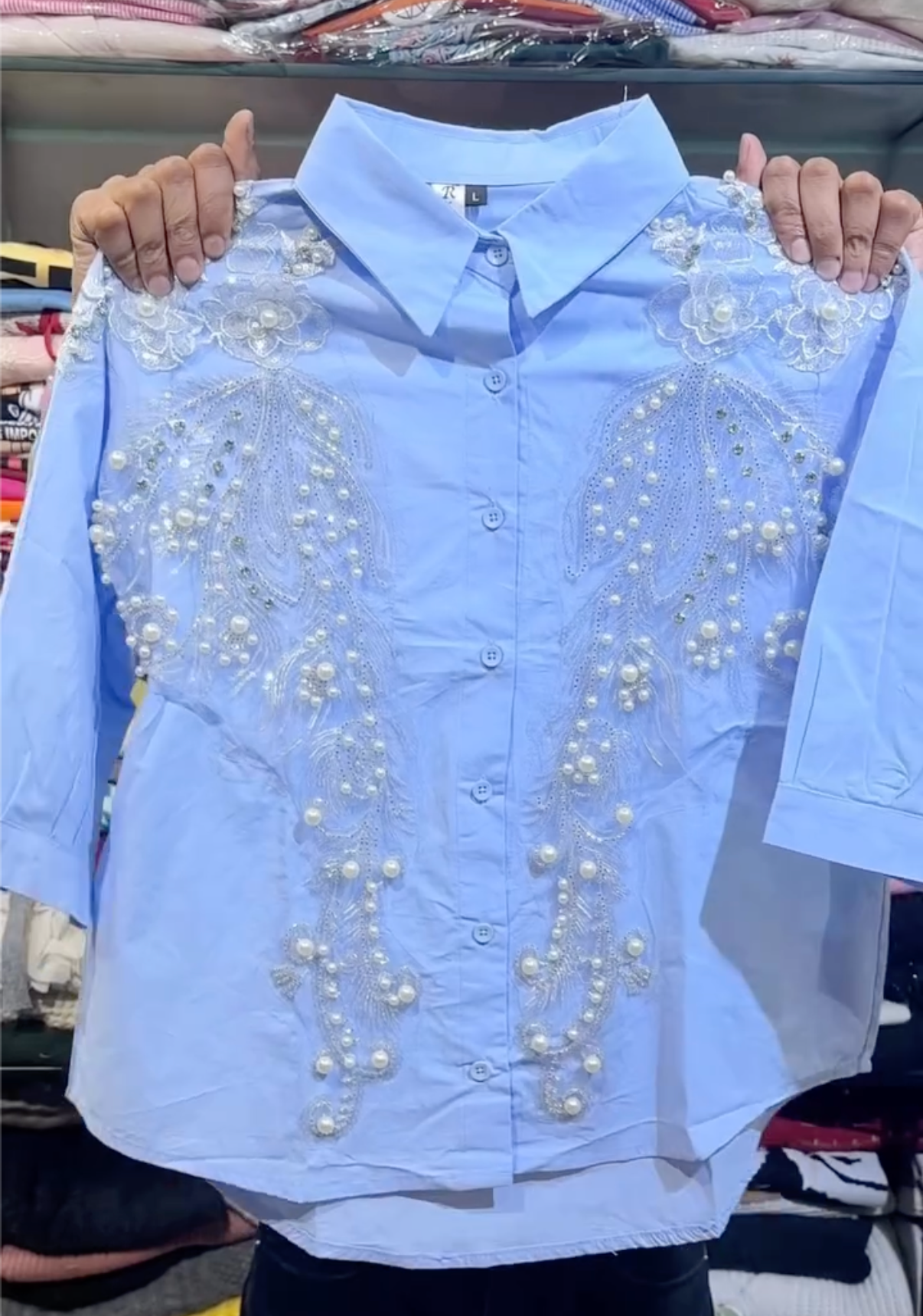 ✨ Glam Up Your Look – Heavy Embellished Button-Down Blouse @ Just ₹99! ✨