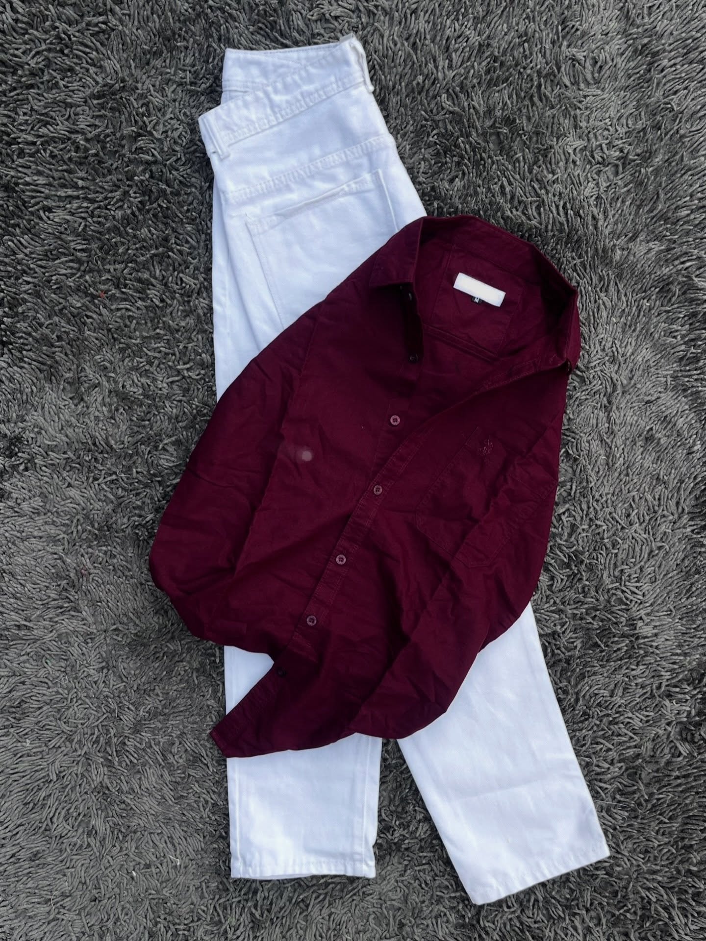 Dark Olive Shirt & White Trouser Combo at Just ₹149!