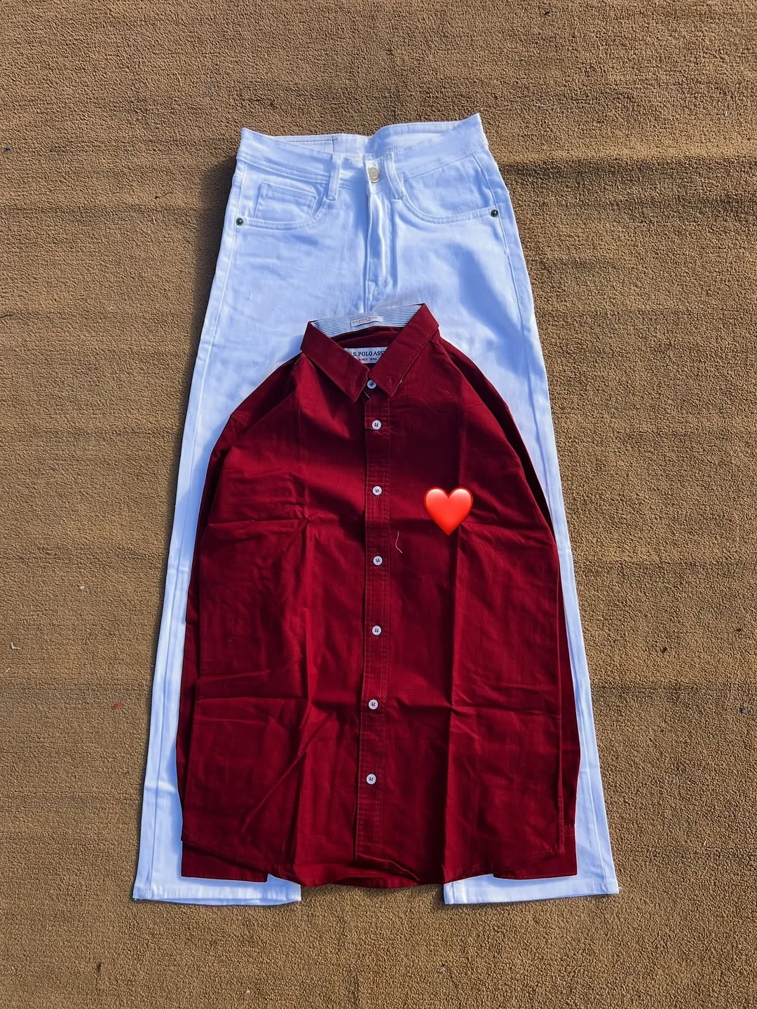Turn Heads in Style – Red Shirt & White Jeans Combo at Just ₹149!