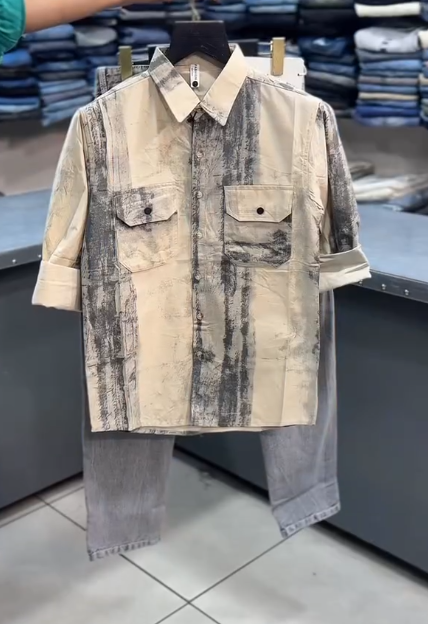 Bold Street Style – Newspaper Print Casual Shirt for Men at Just ₹149!