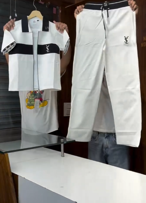 Stylish Polo T-Shirt and Track Pants Co-Ord Set for Men – Premium Casual Streetwear Outfit