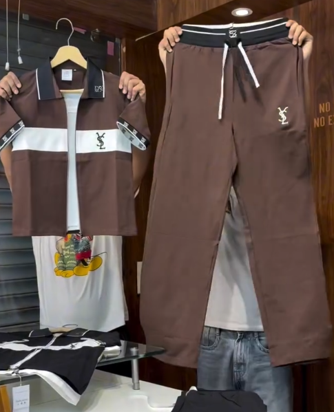 Stylish Polo T-Shirt and Track Pants Co-Ord Set for Men – Premium Casual Streetwear Outfit