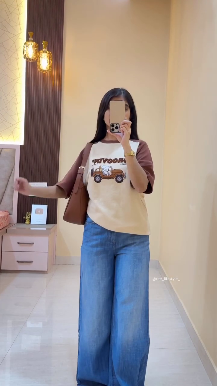 Cute Cartoon Print T-Shirt for Women – Minimal Aesthetic Casual Everyday Fashion