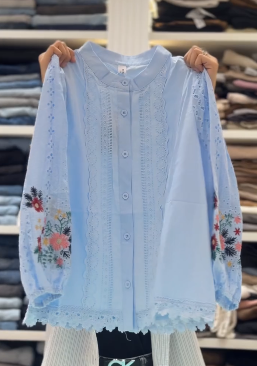 Pastel Embroidered Summer Cotton top Collection – Soft Elegance for Everyday Style
