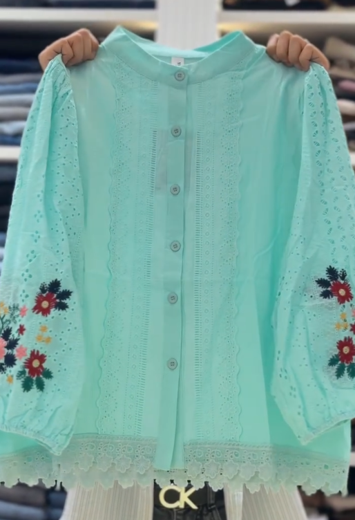 Pastel Embroidered Summer Cotton top Collection – Soft Elegance for Everyday Style