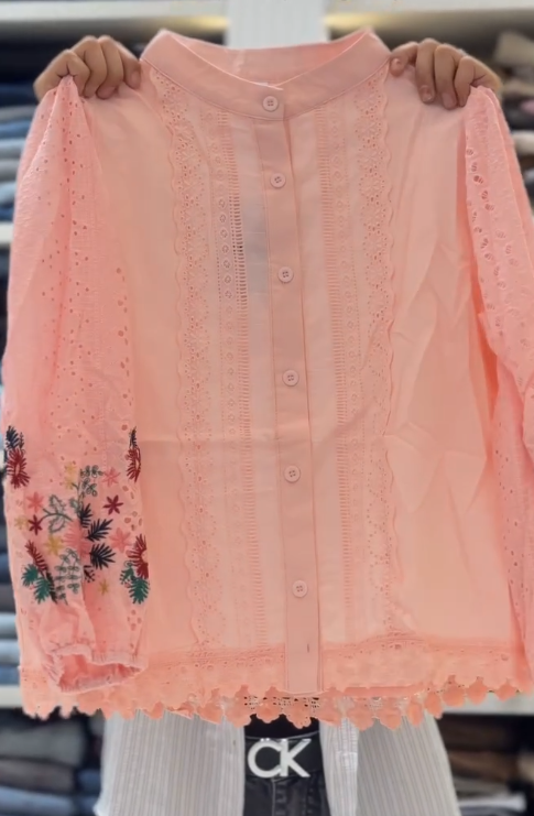 Pastel Embroidered Summer Cotton top Collection – Soft Elegance for Everyday Style