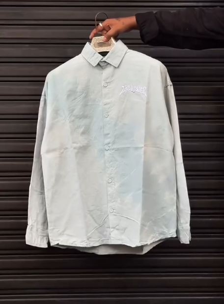 Oversized  Acid Wash Shirt – Trendy Streetwear Fashion Statement