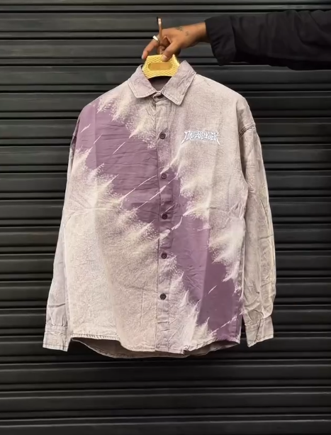Oversized  Acid Wash Shirt – Trendy Streetwear Fashion Statement