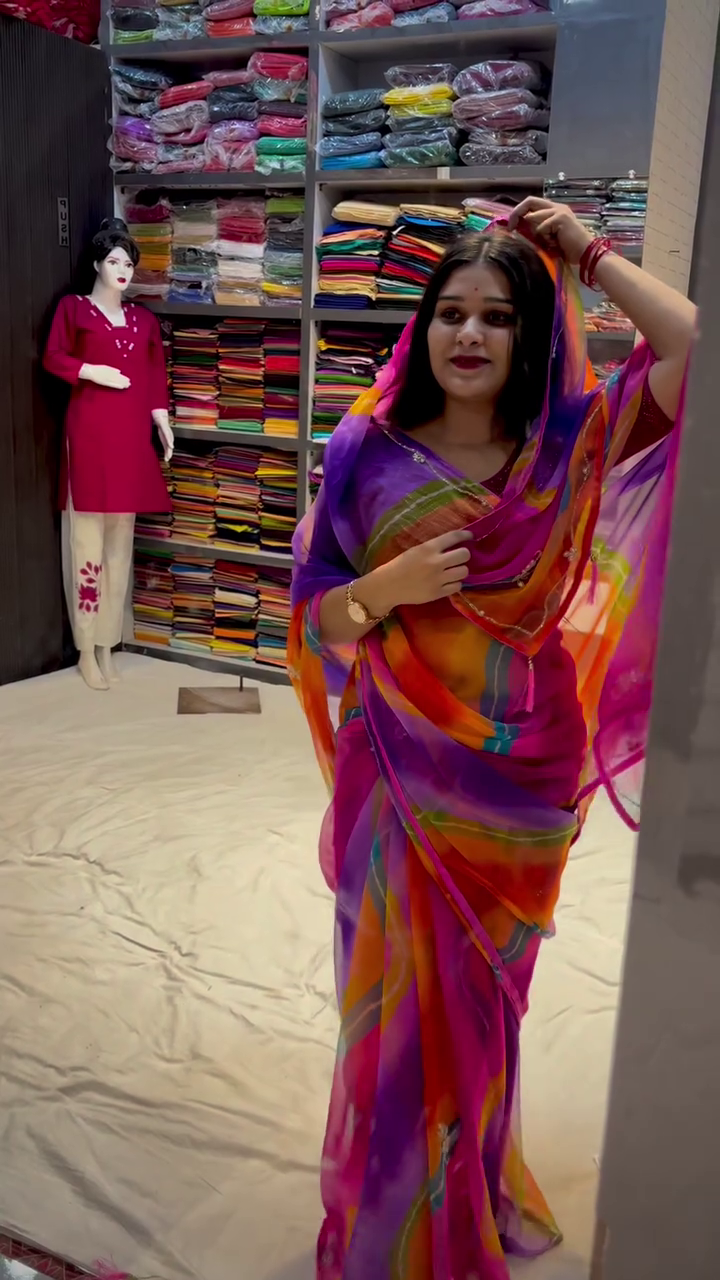 Vibrant Rajasthani Leheriya Saree