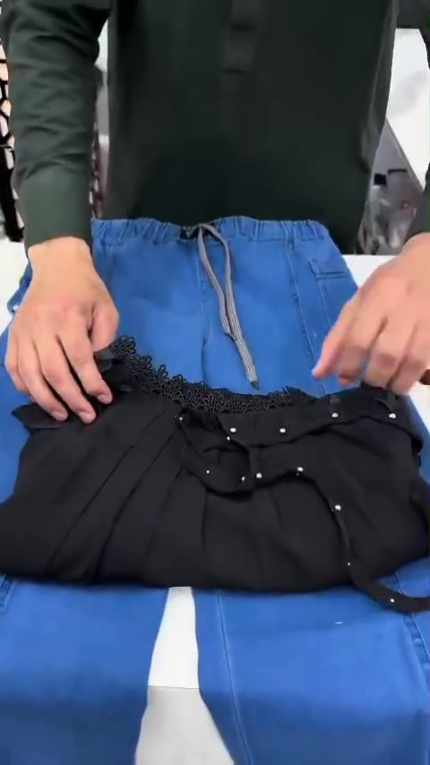 Elegant Black Designer Top with Denim