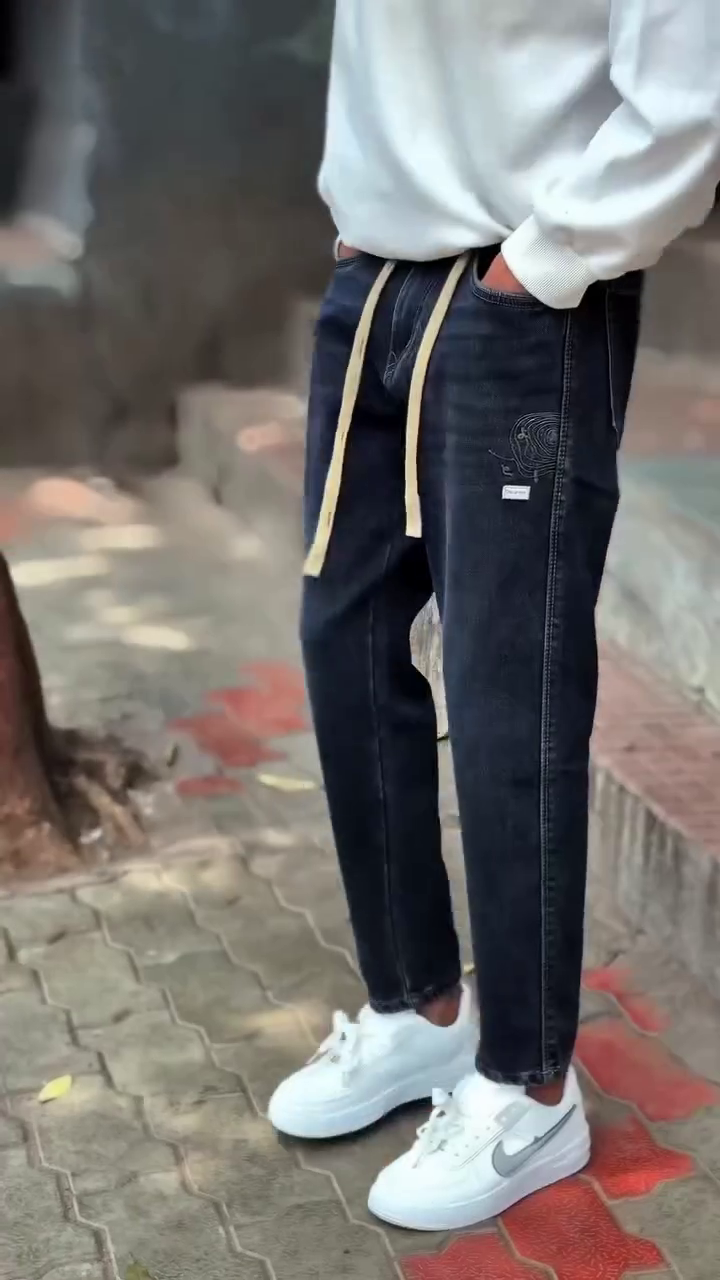 Premium Relaxed Fit Drawstring Denim Jeans