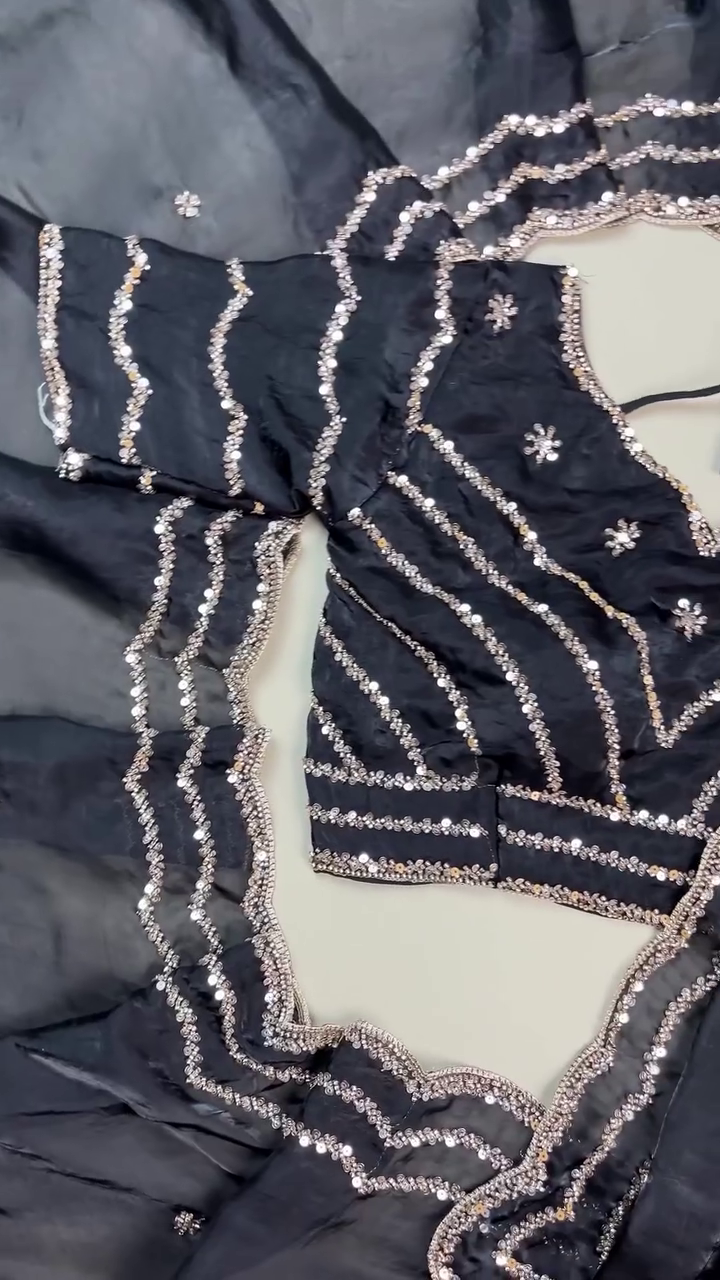 Elegant Black Sequin Saree: Timeless Glamour with a Modern Sparkle
