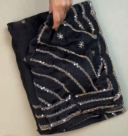 Elegant Black Sequin Saree: Timeless Glamour with a Modern Sparkle