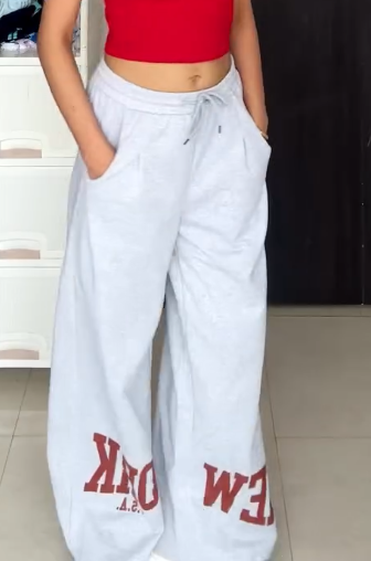 Bold Streetwear Track Pants: Trendy Wide-Leg Style