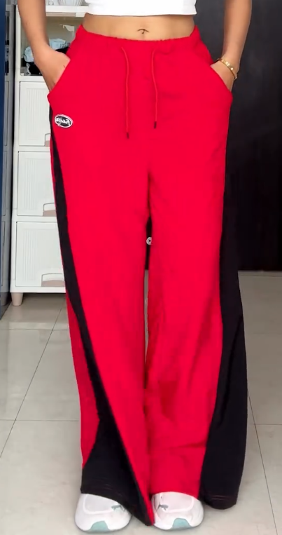 Bold Streetwear Track Pants: Trendy Wide-Leg Style