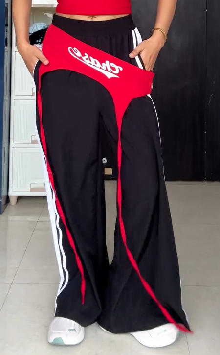 Bold Streetwear Track Pants: Trendy Wide-Leg Style