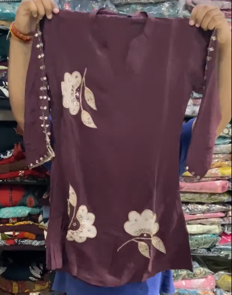 Elegant Wine Embroidered Kurta Set: Graceful Ethnic Style