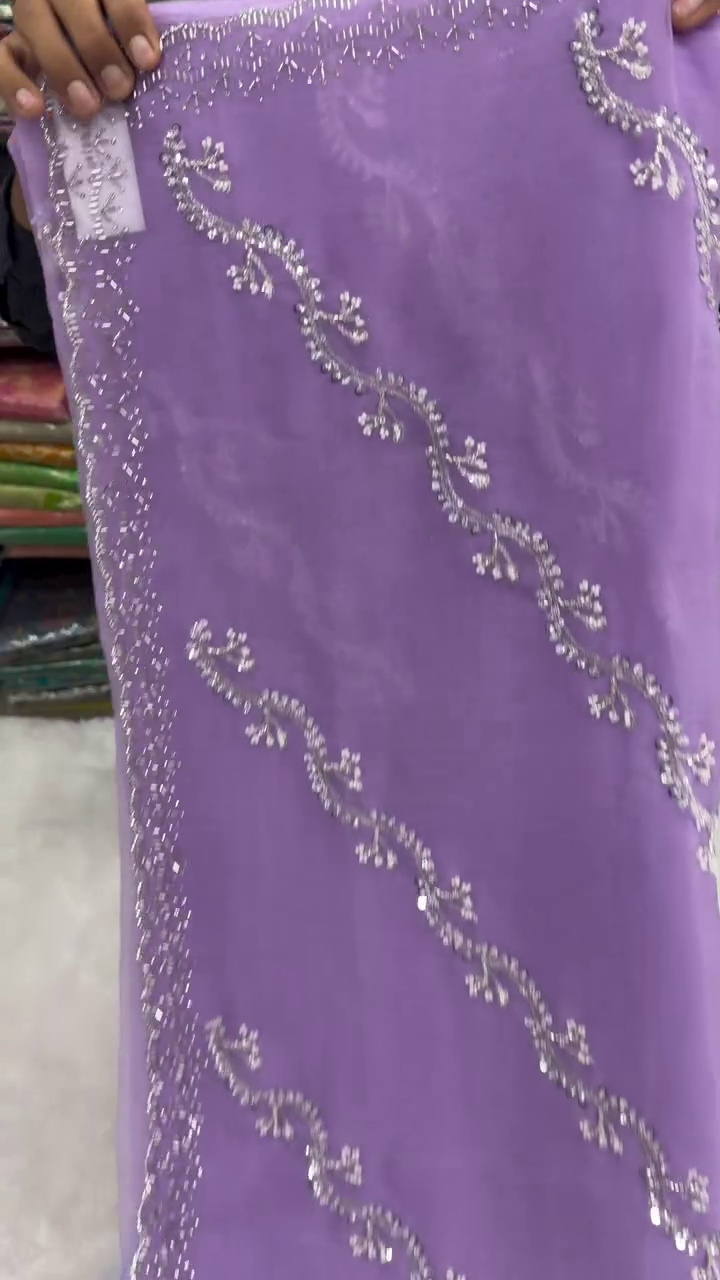 Elegant Embroidered Georgette Saree with Sequins Work