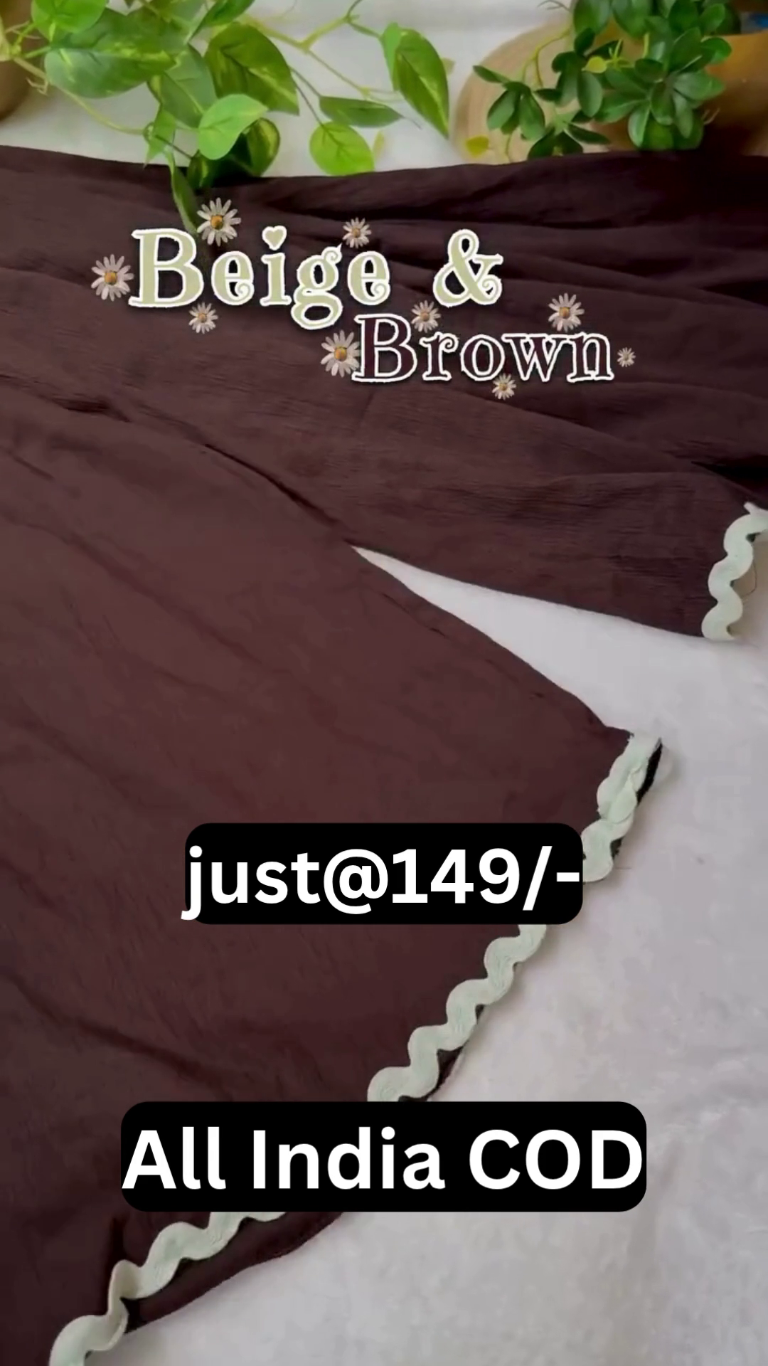 Beige & Brown Co-Ord Set – Stylish Shirt with Plazo