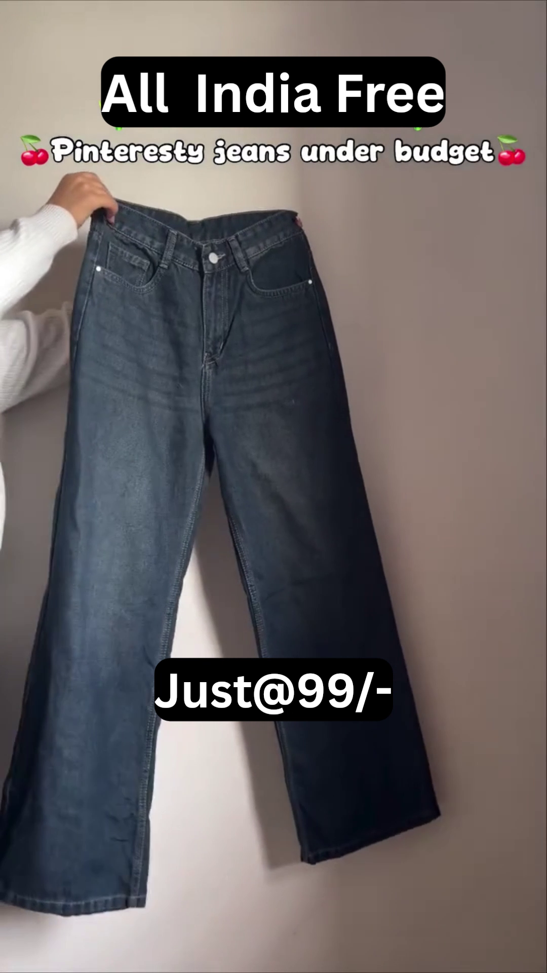 Trendy Pinterest-Inspired Wide Leg Heart & Bow Design Jeans for Women – Stylish High Waist Denim