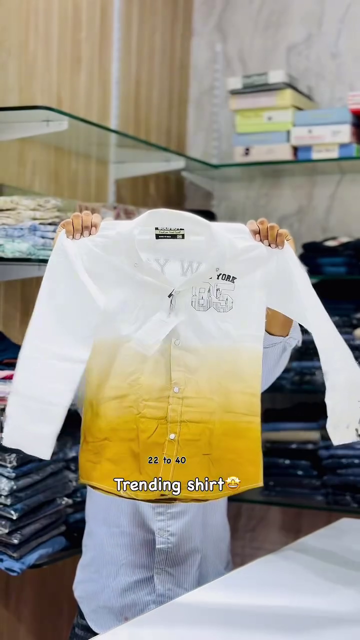 Trendy Ombre Printed Casual Shirt for Men – Premium Full Sleeve Stylish Cotton Blend Shirt