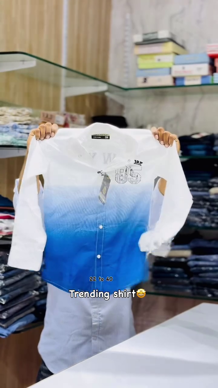 Trendy Ombre Printed Casual Shirt for Men – Premium Full Sleeve Stylish Cotton Blend Shirt
