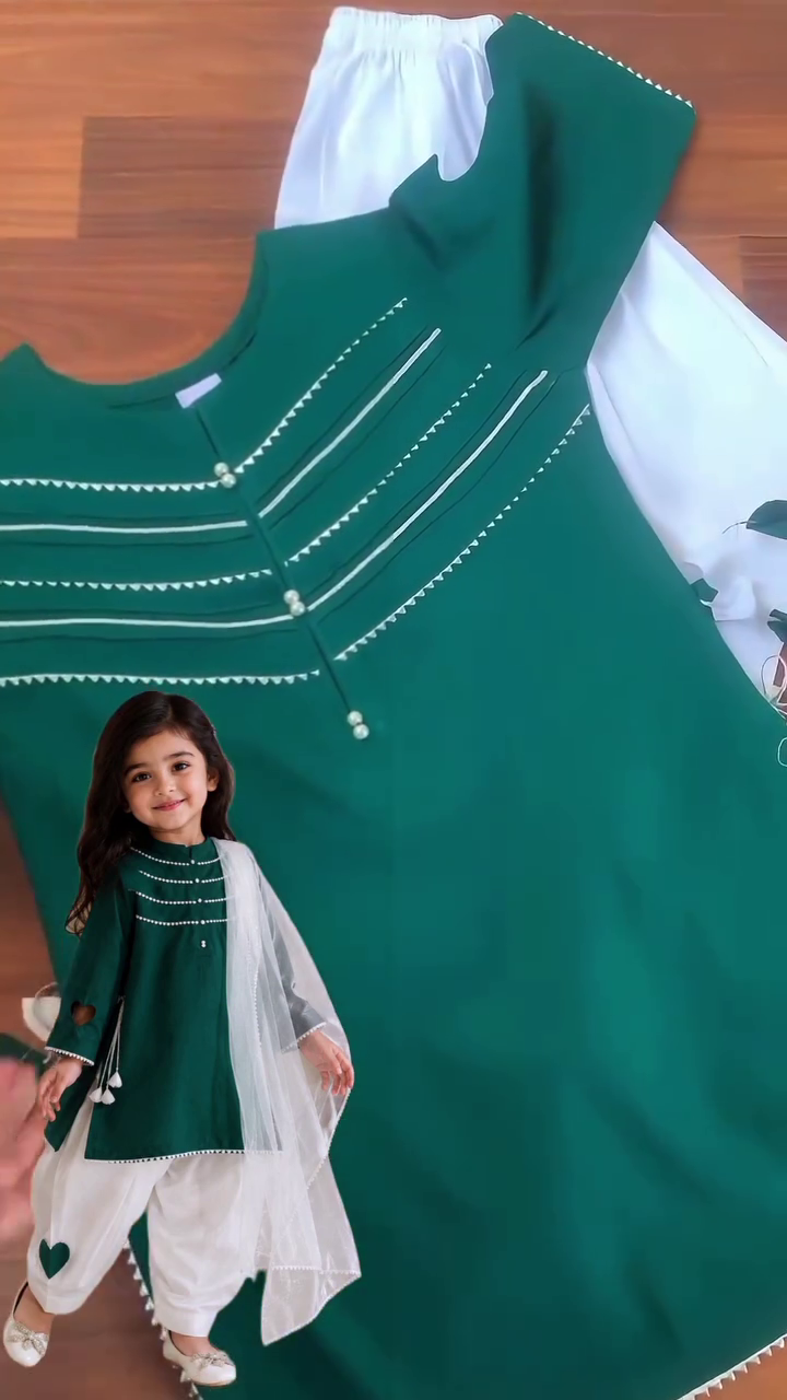 Girls' Embroidered Kurta Salwar Set with Dupatta – Traditional Ethnic Party Wear for Kids