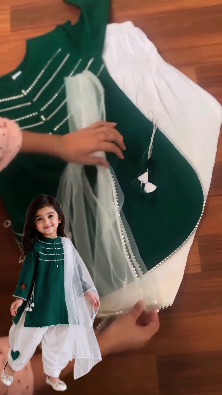 Girls' Embroidered Kurta Salwar Set with Dupatta – Traditional Ethnic Party Wear for Kids